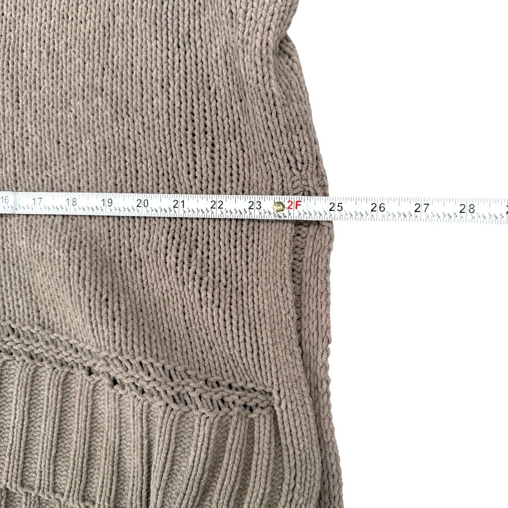 Aerie Oversized Turtleneck Sweater XS Taupe Chenille Knit Cozy Soft Slouchy Boho - Picture 9 of 12